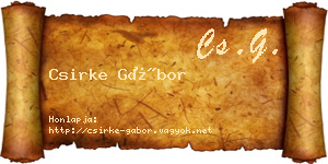 Csirke Gábor névjegykártya