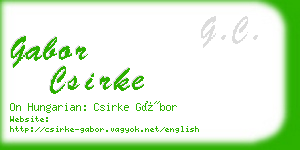 gabor csirke business card